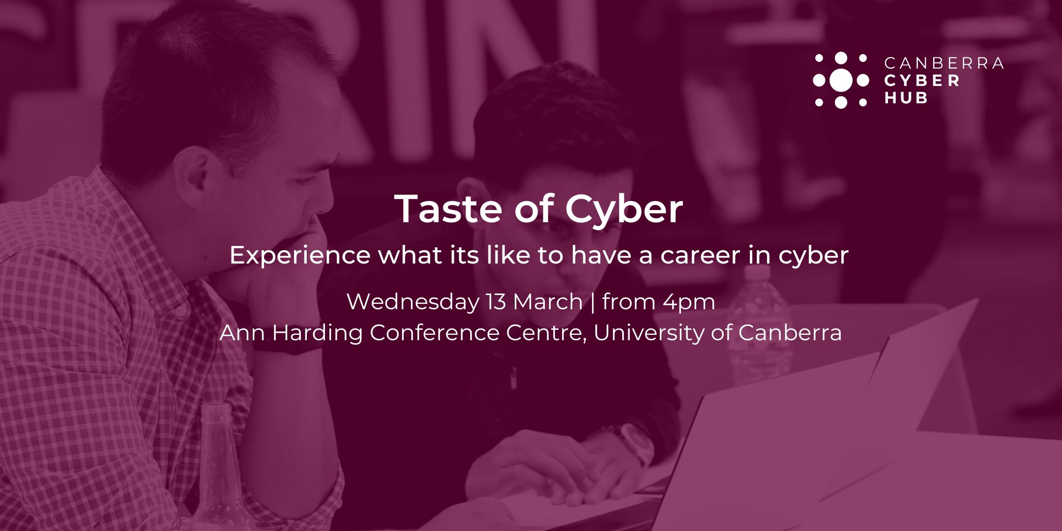 canberra Cyber Hub Taste of Cyber Event Banner
